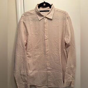Men's Striped seersucker pink Shirt